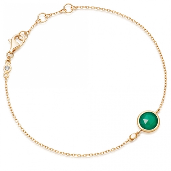 Mini Round Stilla Green Onyx Bracelet