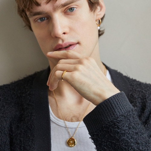 Gold Stilla Unisex White Pearl Drop Hoop - Single