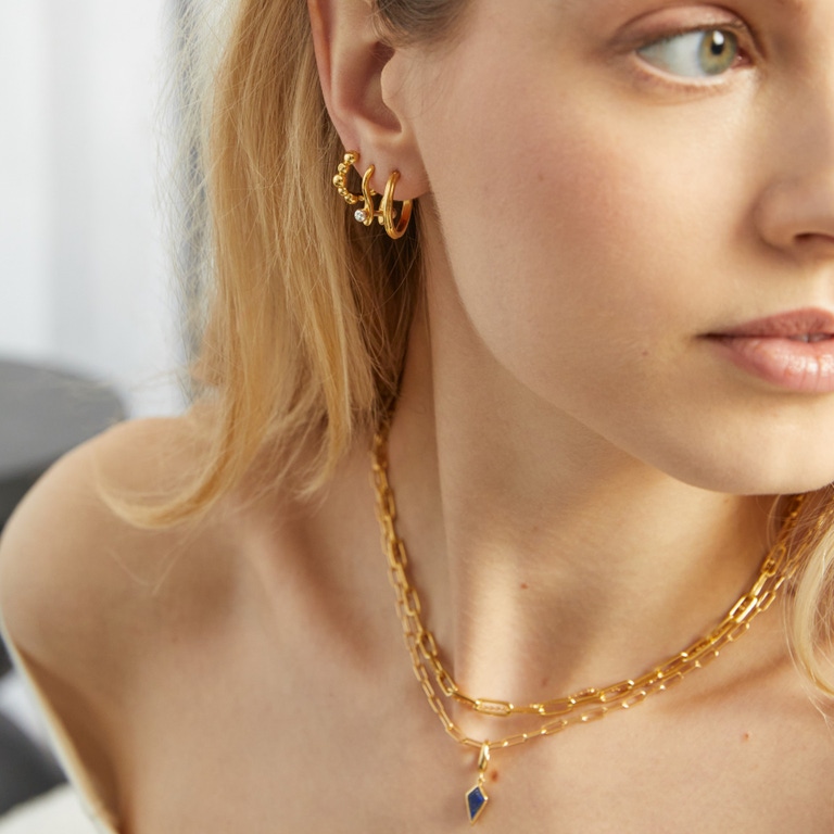 Gold Biography Lapis Kite Charm