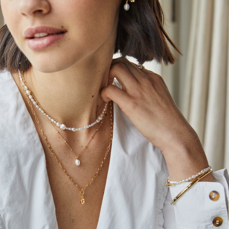 Gold Biography mixed Pearl bracelet