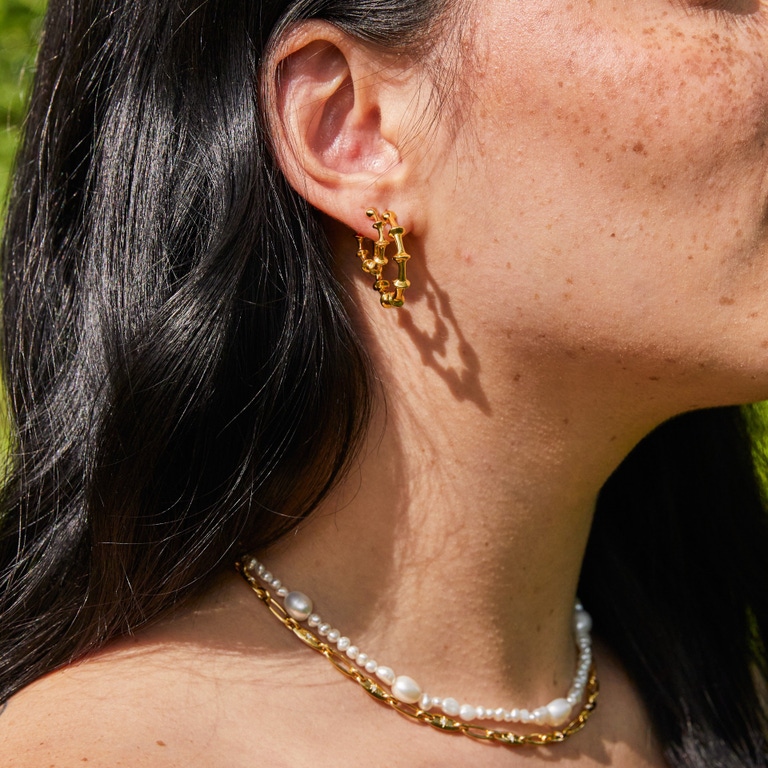 Silver Luna Light Medium Hoop Earrings | Astley Clarke