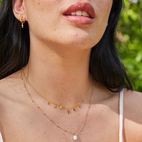 Gold Luna Sapphire Stud Earrings