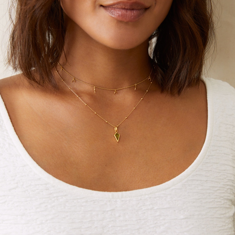 Gold August Peridot Birthstone Pendant Necklace | Astley Clarke
