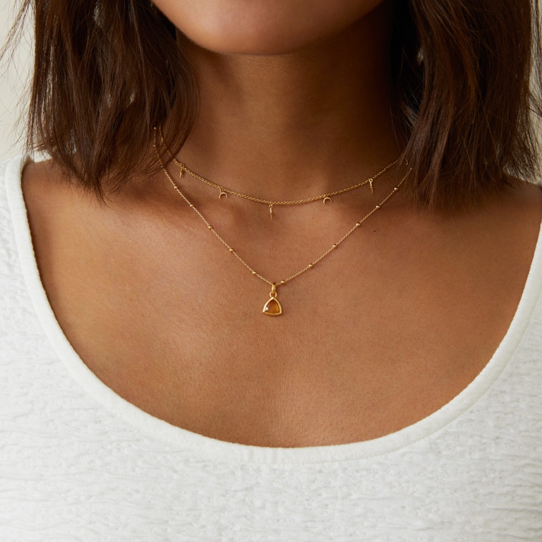 Gold November Citrine Birthstone Pendant Necklace | Astley Clarke