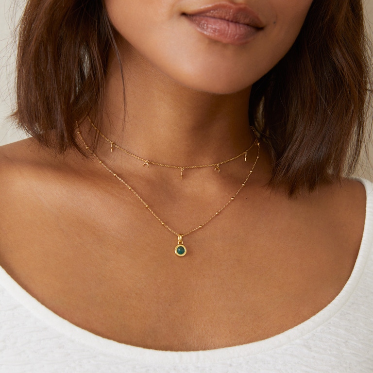 Gold Emerald May Birthstone Pendant | Astley Clarke