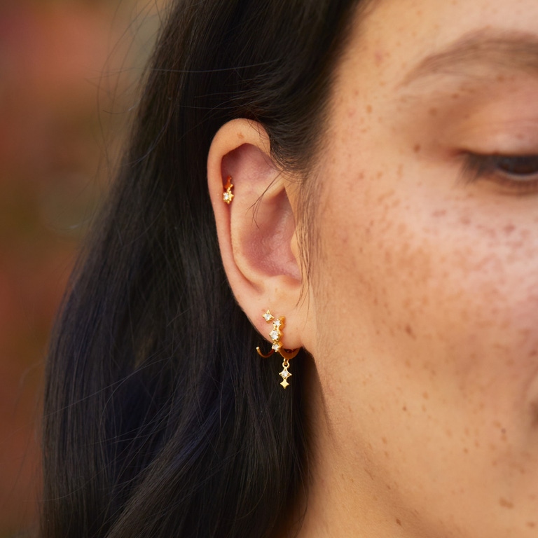 Silver Luna Thread Through Hoops | Astley Clarke
