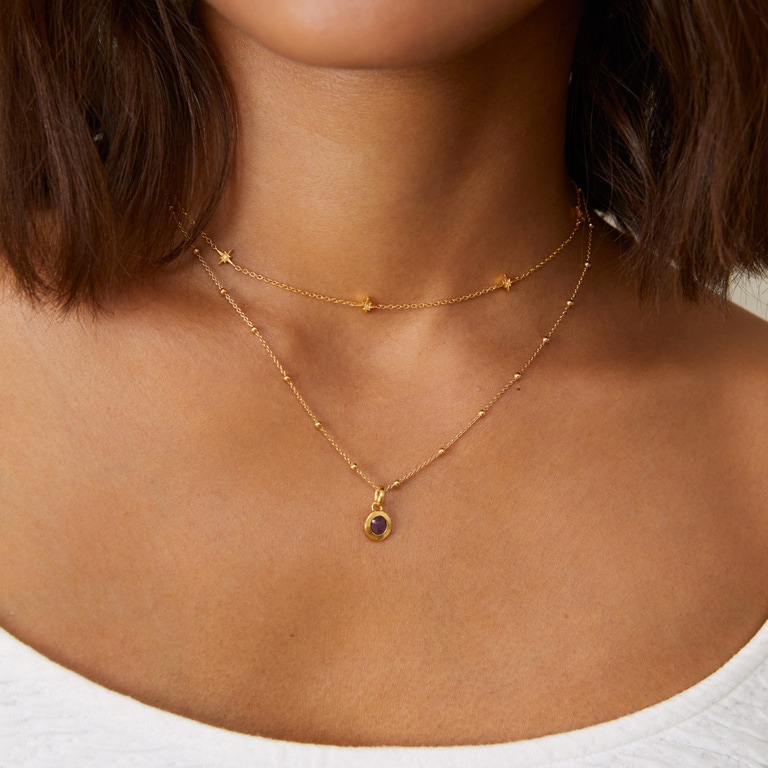 Gold July Ruby Birthstone Pendant Necklace | Astley Clarke