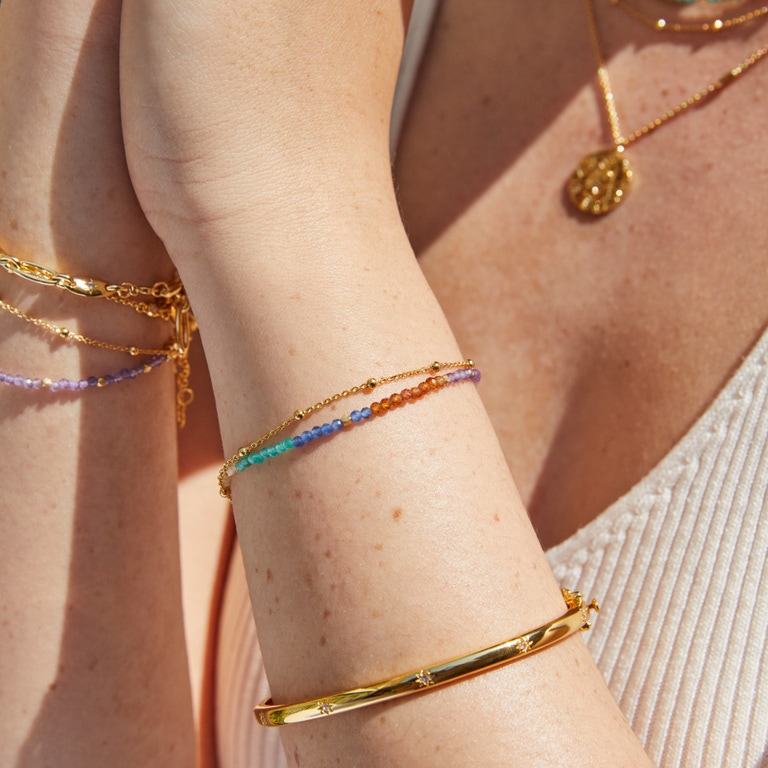 Gold Fine Biography Ombre Rainbow Bracelet | Astley clarke