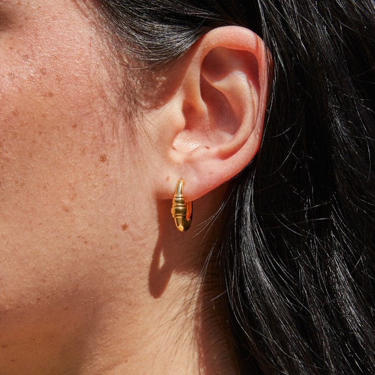 Gold Aurora Oval Hoop Earrings | Astley Clarke