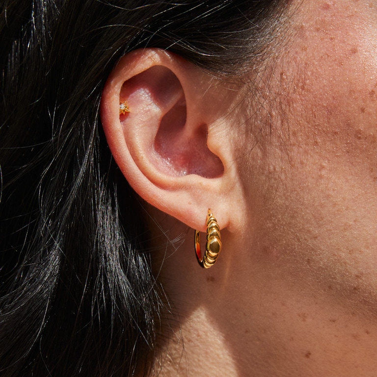 Gold Aurora Bold Hoop Earrings | Astley Clarke