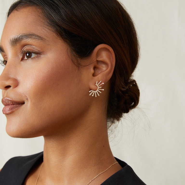 Solid Gold Nova Lab Grown Diamond Twist Stud Earrings | Astley Clarke
