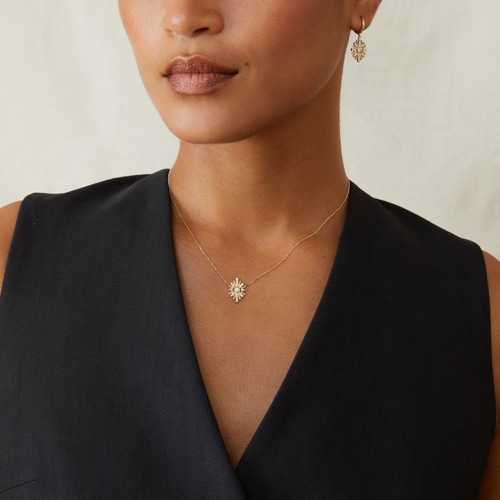 Solid Gold Atomic Lab Grown Diamond Drop Huggies Earrings