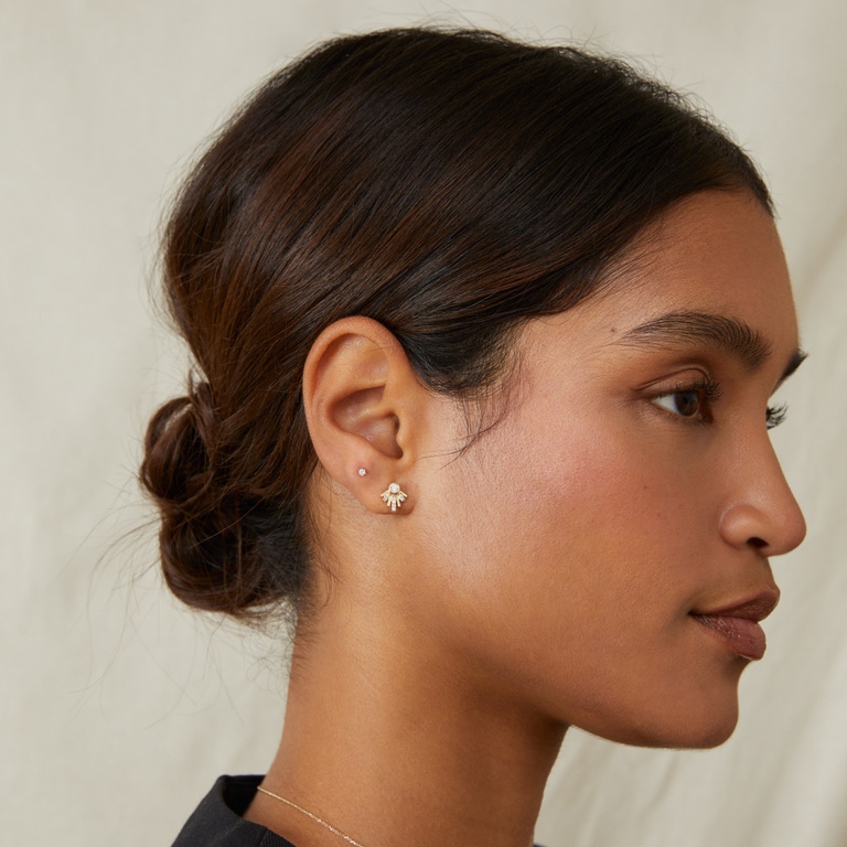 Solid Gold Atomic Lab Grown Diamond Stud Earrings | Astley Clarke
