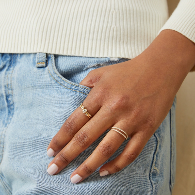 Solid Gold Lab Grown Diamond Interstellar Diamond Ring | Astley Clarke