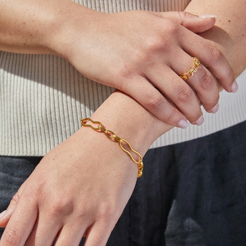 Gold Floe Link Bracelet