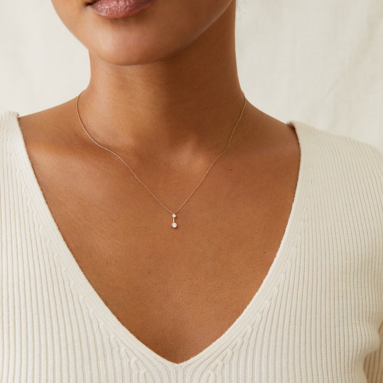 Solid Gold Lab Grown Diamond Interstellar Drop Necklace | Astley Clarke