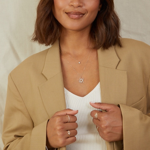 Solid Gold Nova Lab Grown Diamond Drop Pendant Necklace