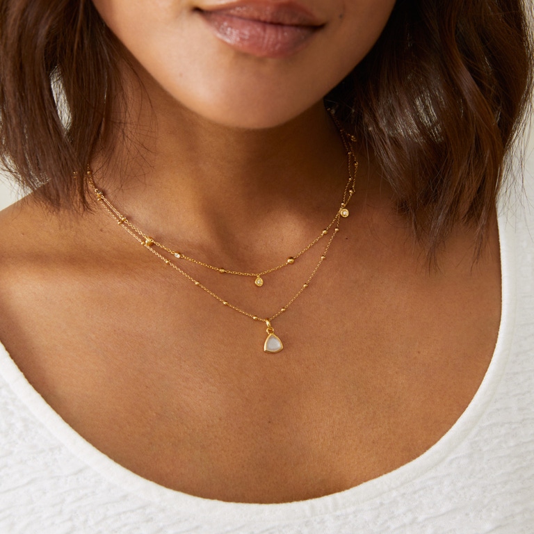 Gold June Moonstone Birthstone Pendant Necklace | Astley Clarke