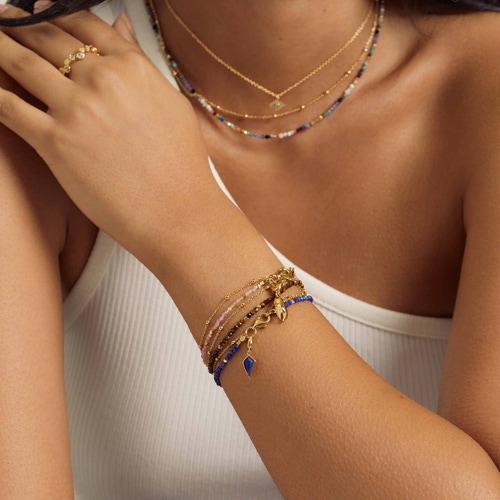Gold Biography Multi Gemstone Necklace
