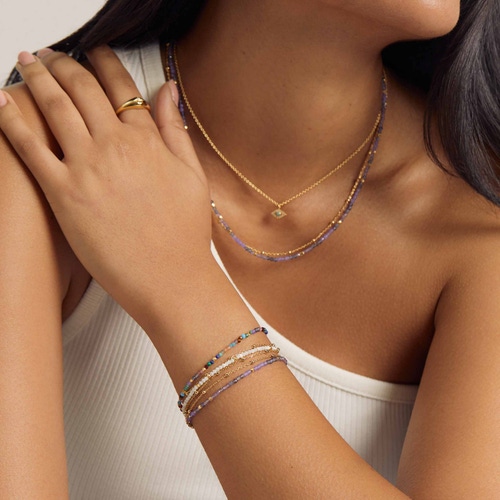 Gold Fine Biography Multi gemstone Bracelet