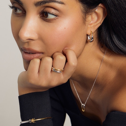 Gold & Silver Aurora U-Hoop Necklace