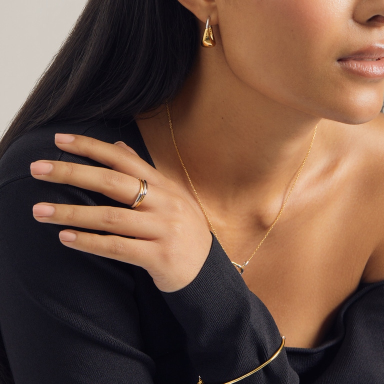 Gold Aurora ring with silver | Astley Clarke