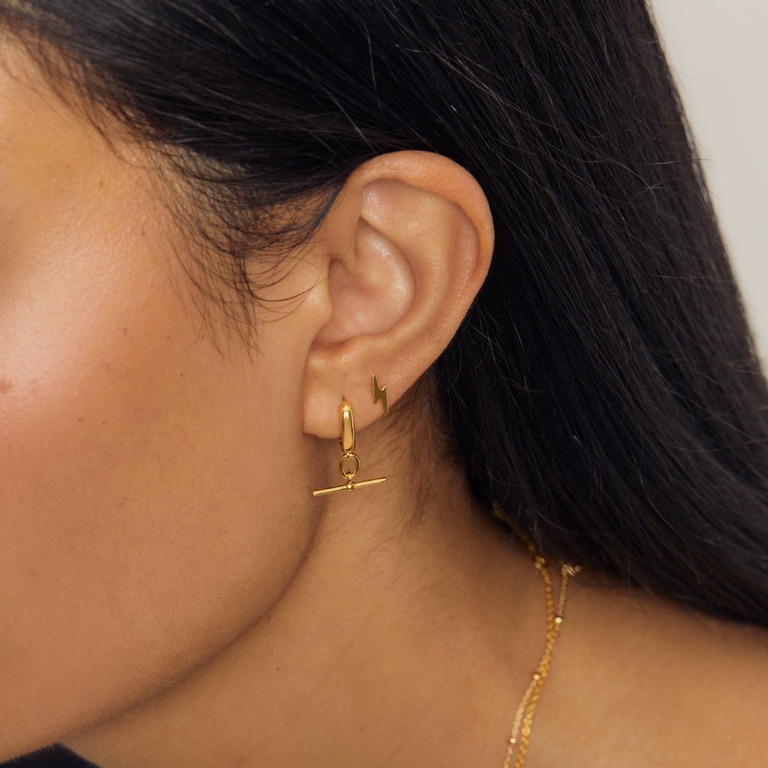 Gold Lighting Bolt Studs | Astley Clarke