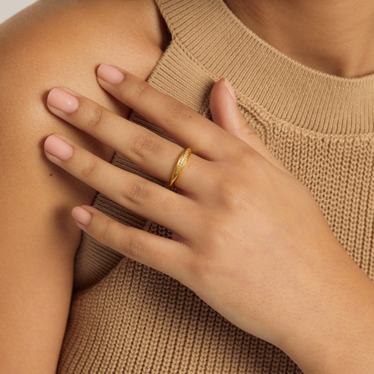 Gold Deco Shard Ring | Astley Clarke