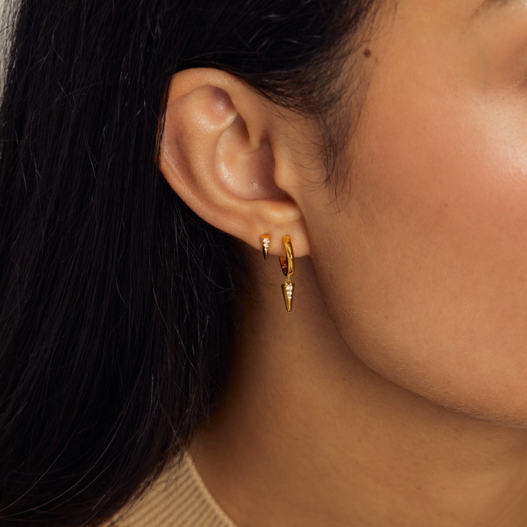 Gold Deco Shard Stud Earrings | Astley Clarke
