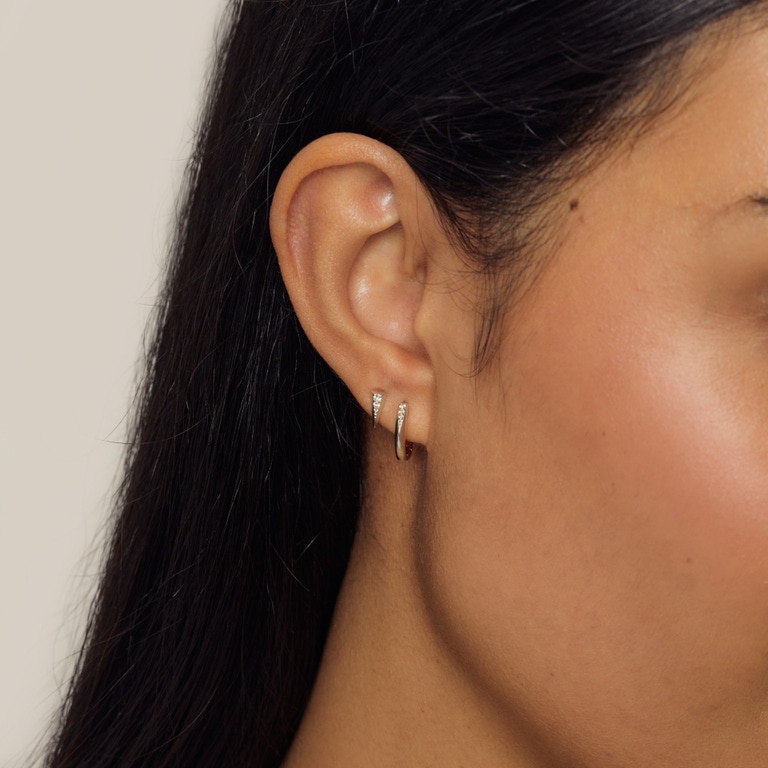 Silver Deco Shard Stud Earrings | Astley Clarke
