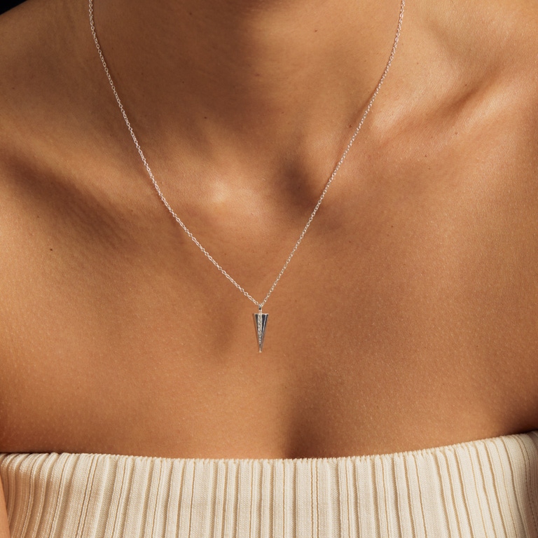 Silver Deco Shard Pendant Necklace | Astley Clarke