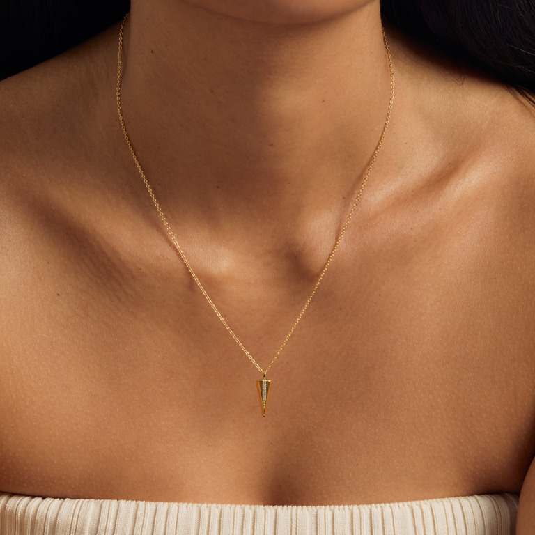 Gold Deco Shard Pendant Necklace | Astley Clarke