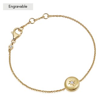 Gold Biography Chain Locket Bracelet