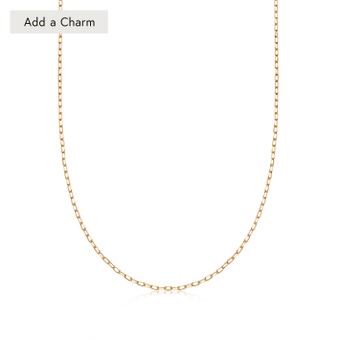Slim Charm Chain Necklace IN Yellow GOLD VERMEIL