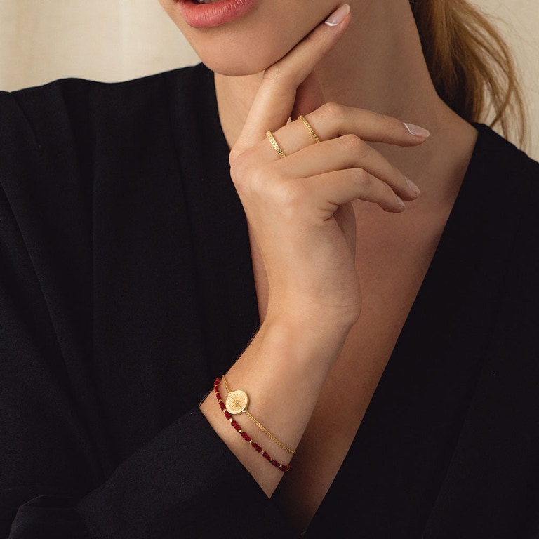 Protection Skinny Biography Bracelet in Yellow Gold Vermeil 