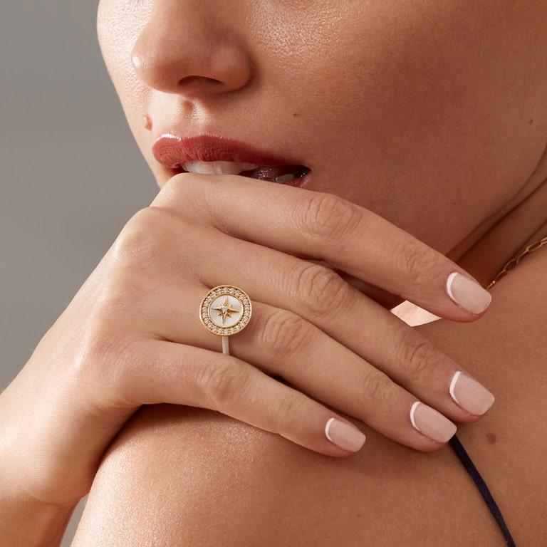 North Star Polaris Compass Ring | Yellow Gold | Astley Clarke London