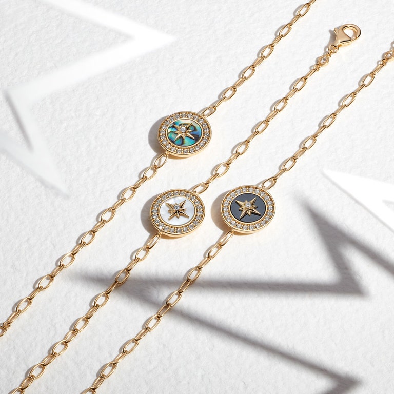 Polaris Abalone Compass Bracelet in Yellow Gold Vermeil | Yellow Gold Vermeil | Astley Clarke London