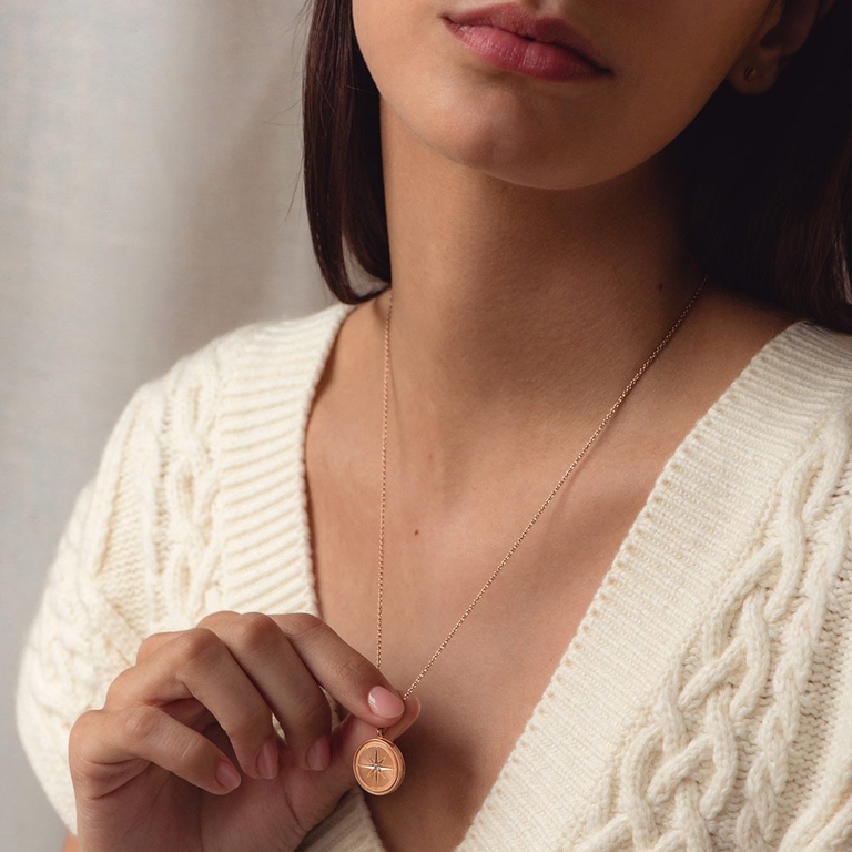 Celestial Compass Locket Necklace