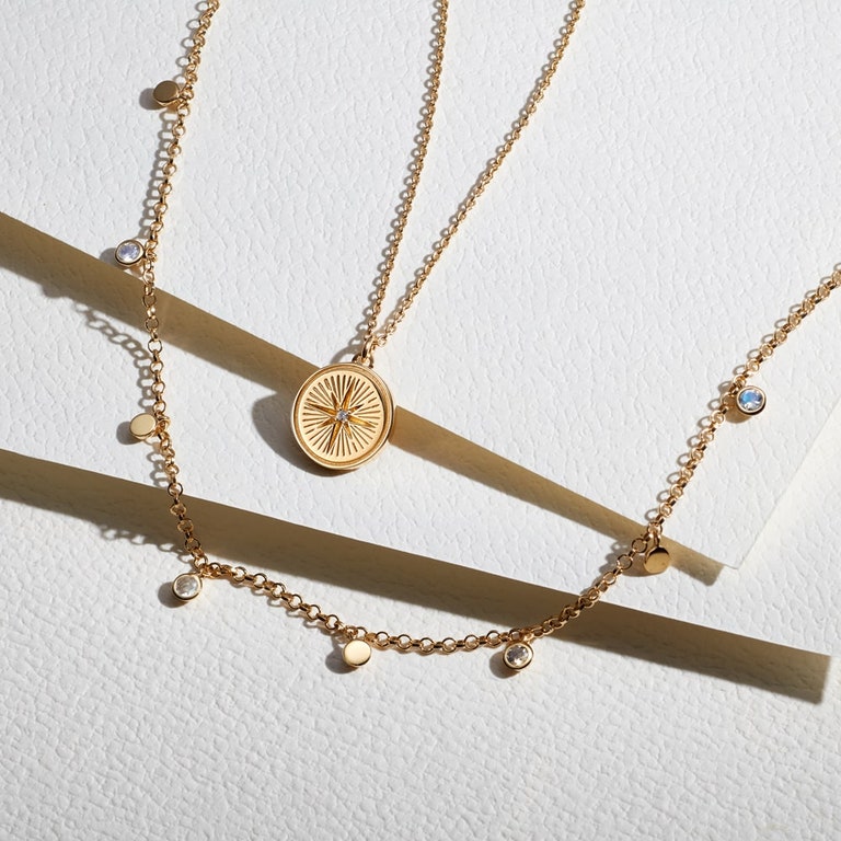 Celestial Compass Pendant Necklace