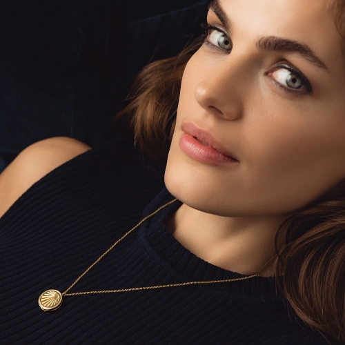 Celestial Sunrise Locket Necklace in Yellow Gold Vermeil