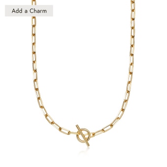 Biography T-Bar Chunky Chain Necklace IN YELLOW GOLD VERMEIL