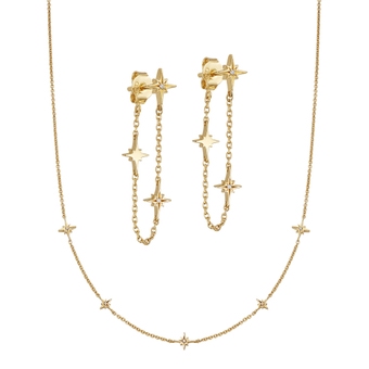 Celestial Necklace and Earring Stack