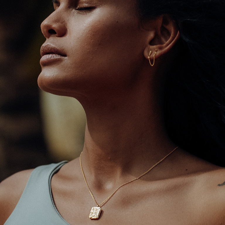 Gold Deco Shard Chain Stud Earrings | Astley Clarke