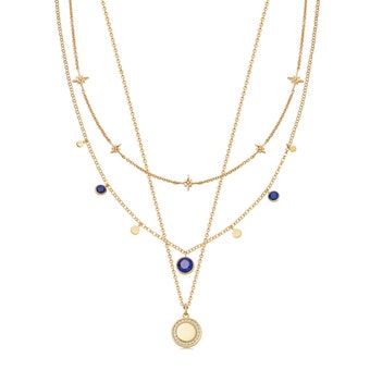 Gold Celestial Lapis Necklace Stack
