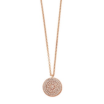 Icon Diamond Pendant Necklace in Rose Gold