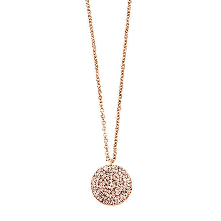 Icon Diamond Pendant Necklace in Rose Gold