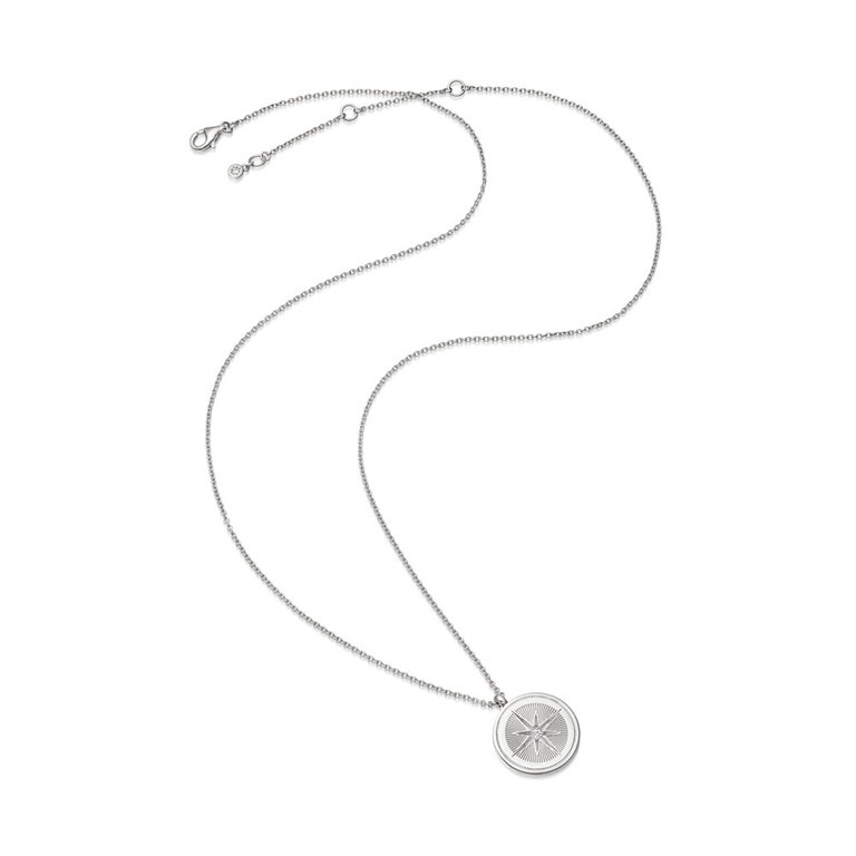 Celestial Compass Locket Necklace in Sterling Silver