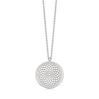 Celestial Radial Locket Necklace in Sterling Silver