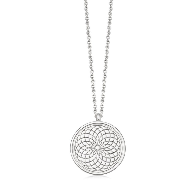 Celestial Radial Locket Necklace in Sterling Silver