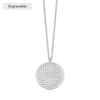 Silver Celestial Radial Locket Necklace